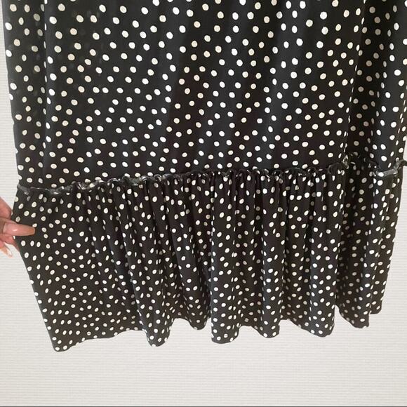 ModCloth Womens Polka Dot Midi Sundress Small Black White Casual Cottage Slip - Picture 3 of 8